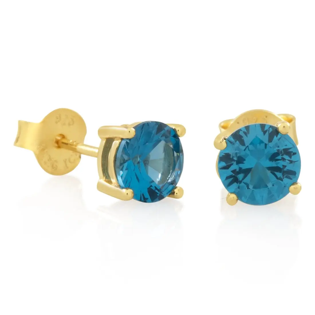 Blue Brilliant-Cut Stud Earrings Blue Brilliant-Cut Stud Earrings