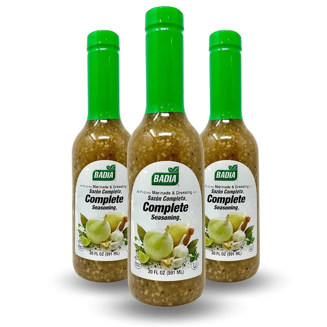 BADIA All-Purpose Marinade & Dressing with Complete Spice Blend, US-Formulated Flavorful Seasoning, 20 fl oz (Pack of 3), Flavor