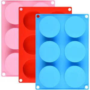 Cake Puck Molds, Silicone Cookie Molds round Cylinder for Chocolate Covered Cake Pucks, Cookie Pucks Easy to Release (3, Multi) CAKETIME