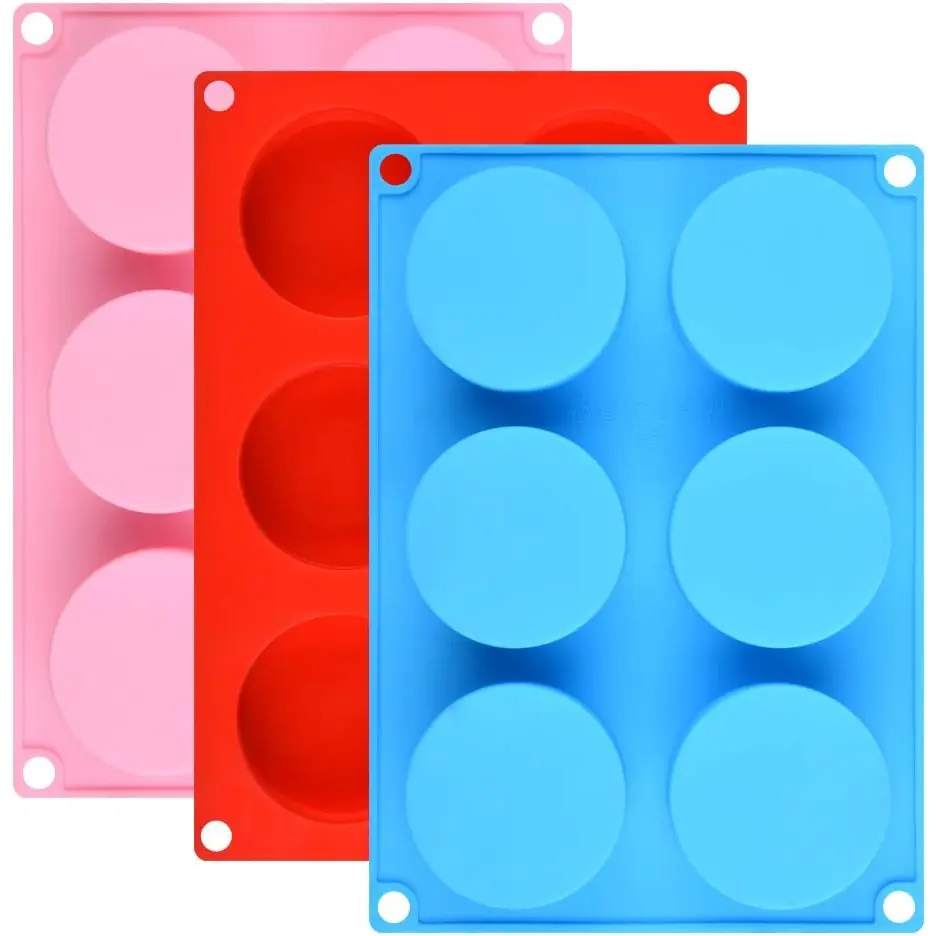 Cake Puck Molds, Silicone Cookie Molds round Cylinder for Chocolate Covered Cake Pucks, Cookie Pucks Easy to Release (3, Multi) CAKETIME