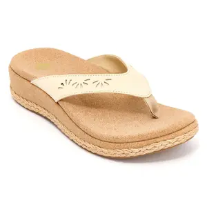 Revitalign Orthotic Leather Wedge Thong Sandals - Kate