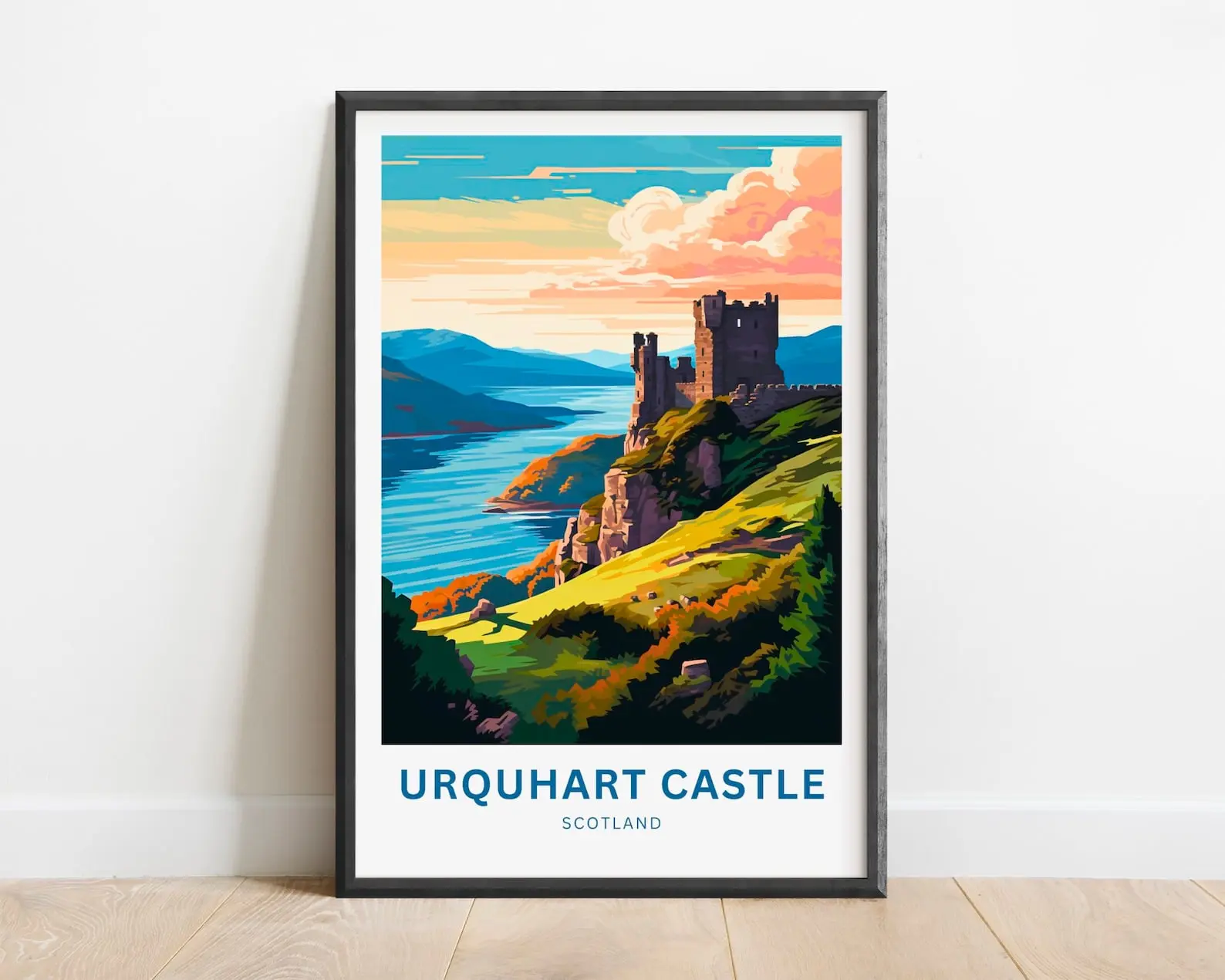 Urquhart Castle Travel Print Urquhart Castle Poster Scotland Wall Art Framed Present Gift Scotland Present