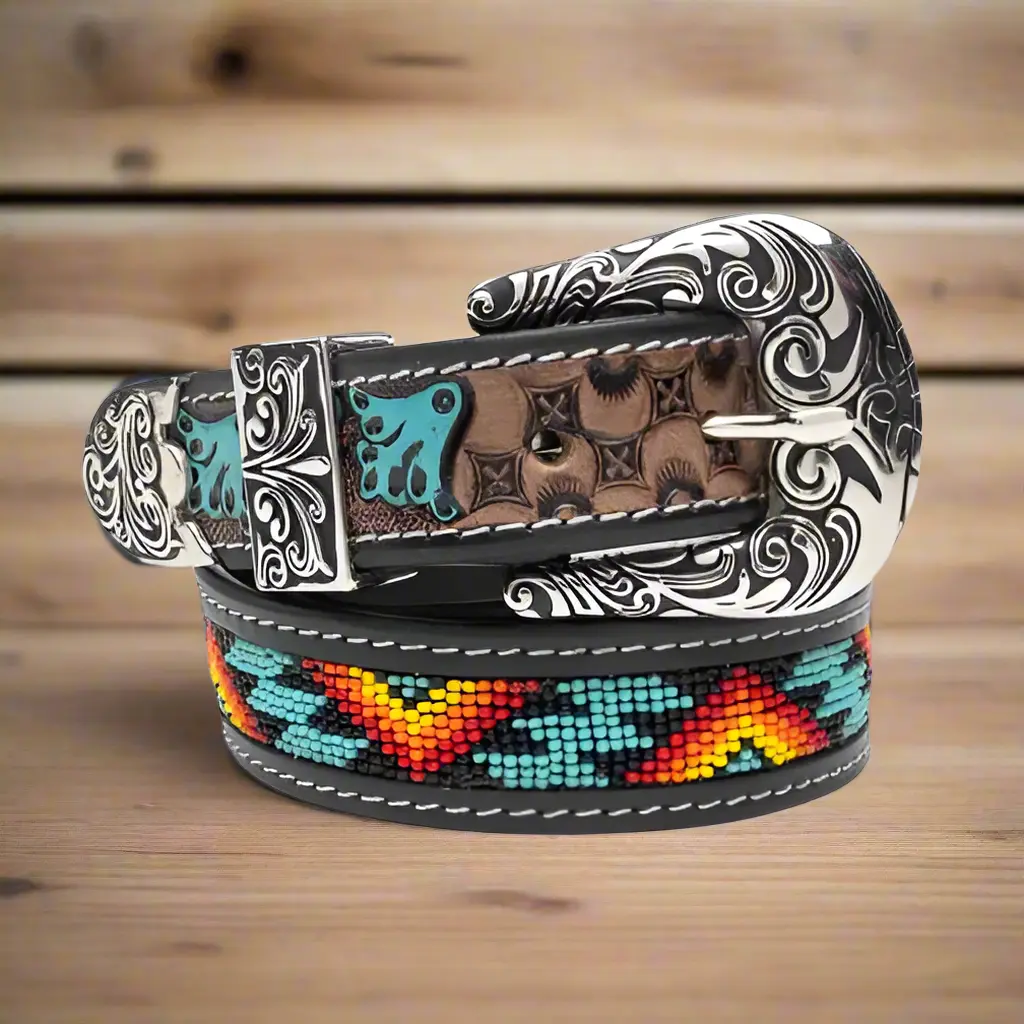 Myra Mesa Moon Mirage Hand Tooled Belt