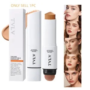 Dual-Ended Concealer Foundation Stick, Matte Finish, Long-Lasting, Hydrating, Lightweight, Natural Look, Buildable Coverage, Medium Shade