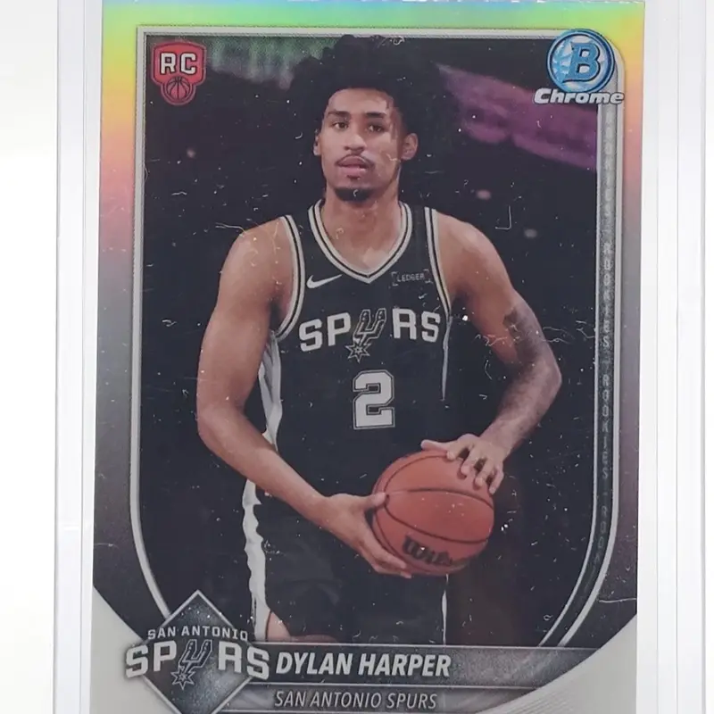 2025-26 Topps Bowman Chrome Dylan Harper Red Shield Rookie Refractor SP Spurs RC