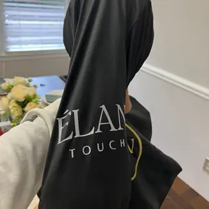 ÉLAN TOUCH Long Braid and Dread Hair Bonnet - Black Head Covering with Logo Design