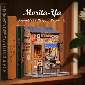 Morita-Ya CUTEBEE DIY Wooden Dollhouse with Furniture Handmade Miniature Room Dust-Proof Cover Perfect Black Friday Christmas Gift Playset
