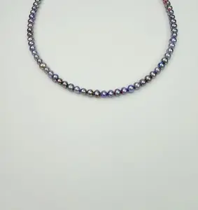 Deep AK Pearl  Necklace Freshwater Pearl Necklace  Princess Necklace | 4-5 mm Deep Color S925 Silver Adjustable-AFAN025