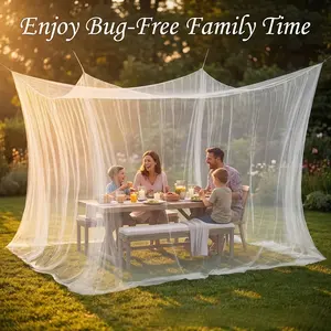 [Brand] Pop-Up Patio Mosquito Net for Gazebo, Bug Proof Outdoor Screen Tent with Zipper Door, Easy Setup Backyard Canopy Enclosure for Deck & BBQ Party