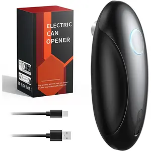 Rechargeable Electric Can Opener for Seniors & , Automatic - Operation, Smooth Edge  with Auto Stop &  Lid Lifter, Hands-Free, USB-C, Compact, Black