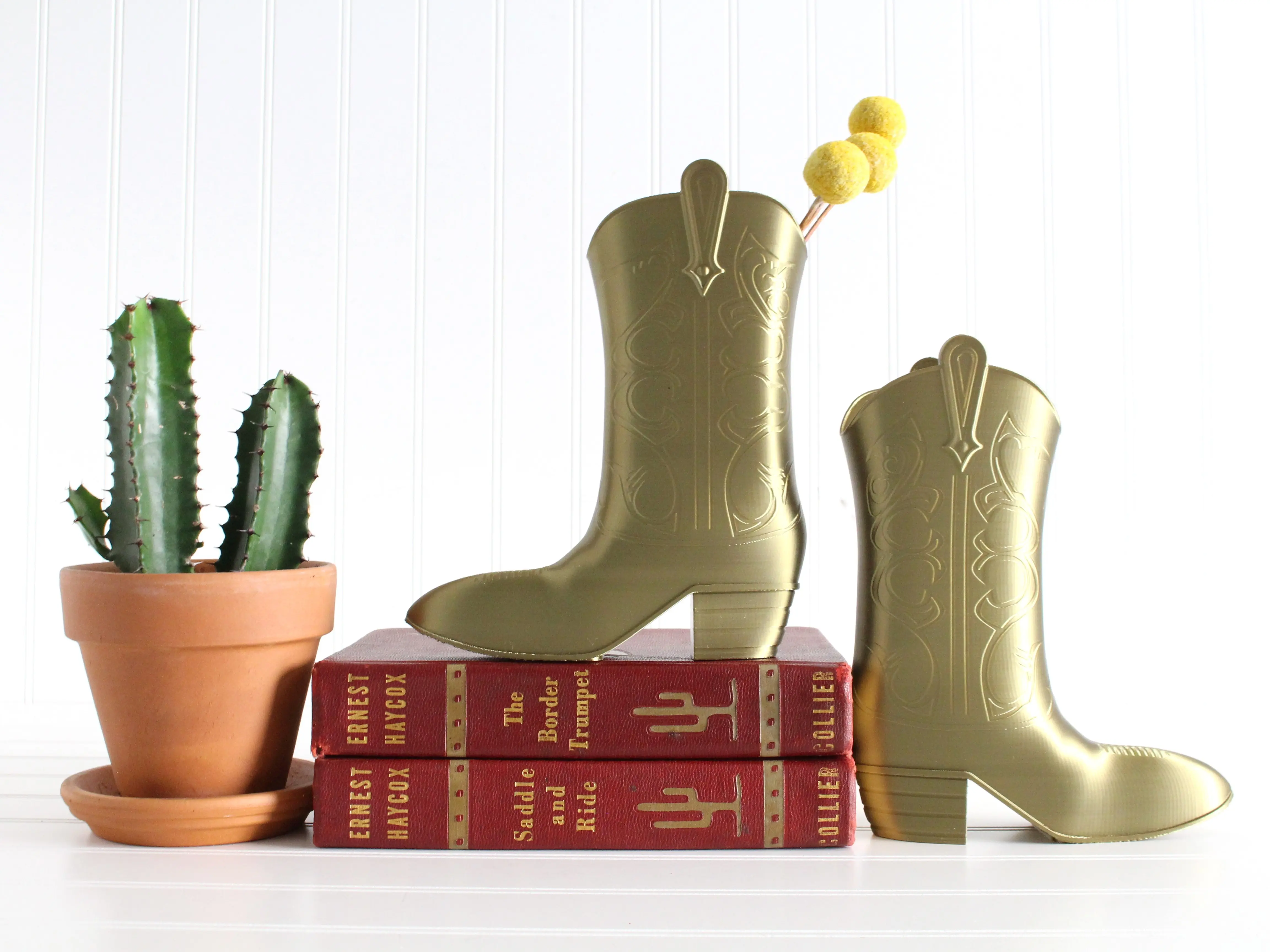 Cowboy Boot Figurine - Cowgirl Boot Shelf Decor - Country Western