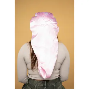 Long Satin Sleep Hair Cap for Locs & Braids | Pink