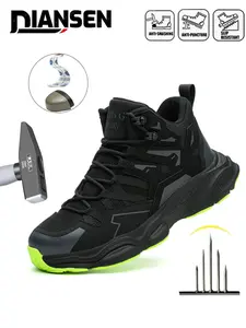 Steel Toe Shoes for men Lightweight Puncture Resistant Safety Footwear Work Shoes Safety Work High top sneakers Comfortable for Construction Warehouse Worker Jobs