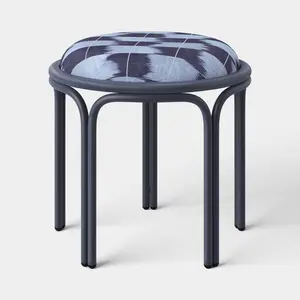Metal Round Travel Accent Patio Stool Navy Blue - Threshold