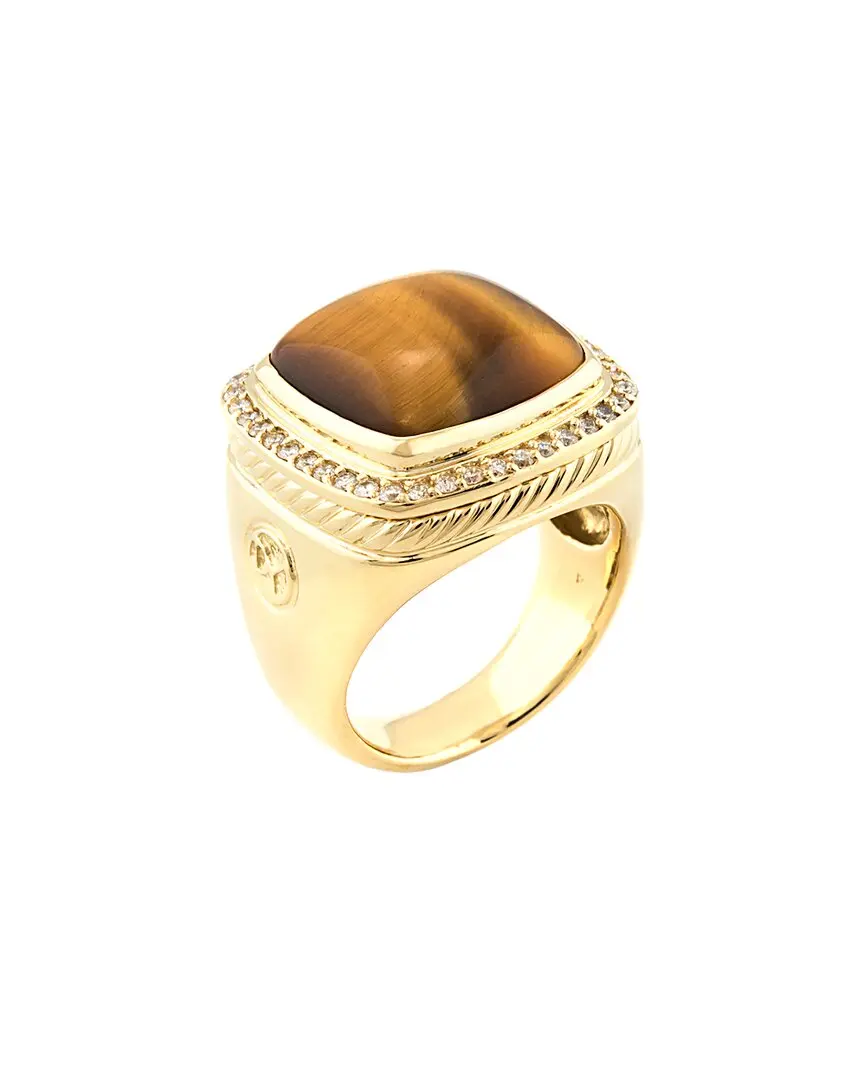 David Yurman Albion 18K 0.40 ct. tw. Diamond & Tiger's Eye Ring (Authentic Pre-Loved)