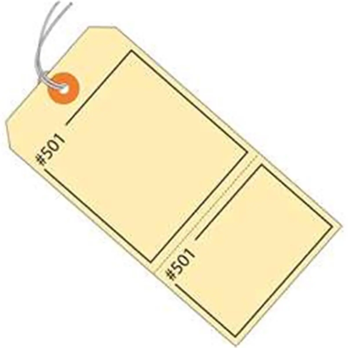 Box Partners  4.75 x 2.38 in. Manila Claim Tags Consecutively Numbered - Pre-Strung - Pack of 1000