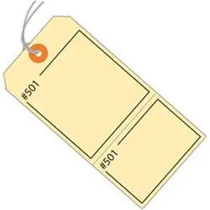 Box Partners  4.75 x 2.38 in. Manila Claim Tags Consecutively Numbered - Pre-Strung - Pack of 1000