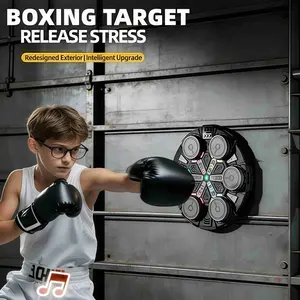 Smart Boxing Training Machine for Adults & Kids, Bluetooth-compatible Music Sync, LED Feedback, Wall-Mounted, Includes Gloves, Home Office Gym, Training Boxing Equipment