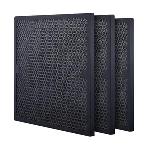 VEVOR Active Carbon Filters, 3 Pack, 15.7''x 15.7'' Air Replacement, High-efficient Stage 2 Filters Compatible w/ BlueDri VEVOR Scrubber, Air Purifiers, Water Damage Restoration Equipment