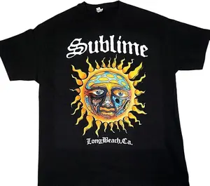 Vintage Sublime Band T-shirt, Oversized Aesthetic Boho Graphic Tshirt Tees Menswear Top Shortsleeve Streetwear Tee Underwear Crewneck Tropical Casual
