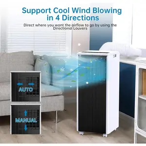 OP-8,000 BTUs Portable Air Conditioner - 3-in-1 AC Unit Cools 350 Sq.Ft, 50dB Ultra Quiet, with Dehumidifier, Fan, Cool, 24-Hour Timer Mode, Window Kit & Remote