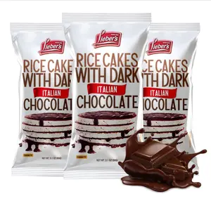 LIEBERS Dark Chocolate Rice Cakes, Kosher Certified Dairy Free, Gluten Free Snack (Dark Italian Chocolate) Pack Of 3