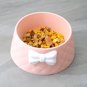 Pet Feeding Bowl, 1 Count Bowknot Decor  Pet Feeder, Pet Supplies for Dogs & Cats, Pet Feeding Supplies, Dog & Cat Accessories