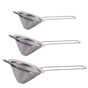 3 pcs Fine Mesh Strainer Stainless Steel Sieve Fine Mesh Strainers Extra Fine Twill Mesh Sieve for Kitchen Baking Juice Quinoa Food Flour