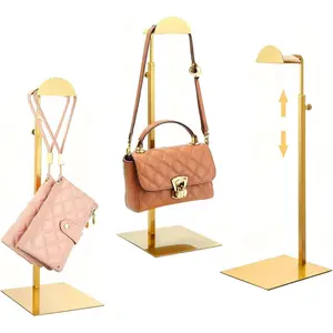 3 Pack Height Adjustable Stainless Steel Purse Handbag Display Stand for Commercial Stores And Parties
