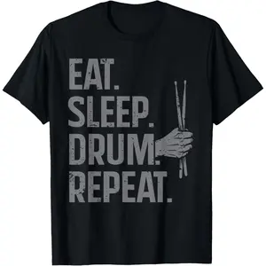 Funny Drumming Art for Men Women Drumline Drum Set Drummer T-Shirt