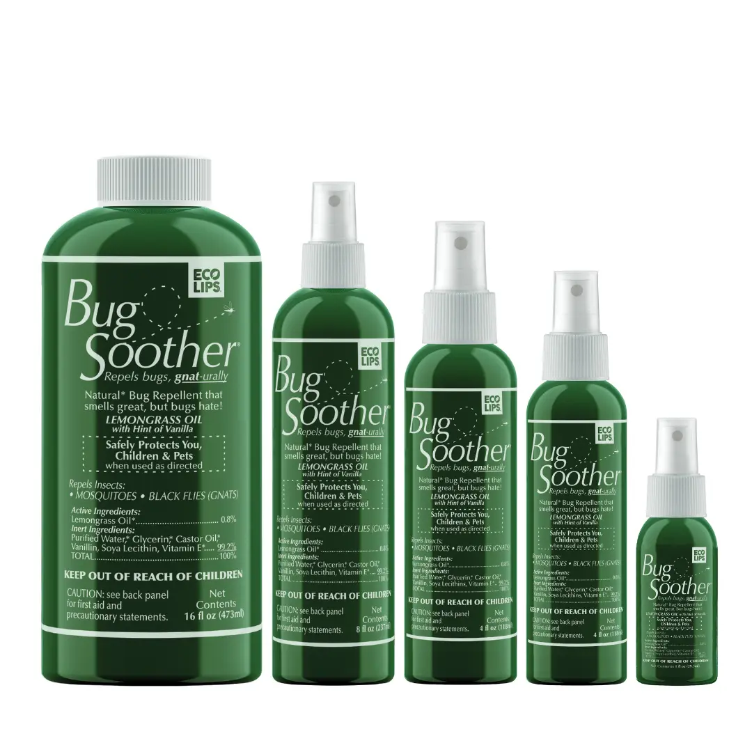 Eco Lips (Bug Soother) Natural Insect & Gnat Repellent Spray, Large Family Pack