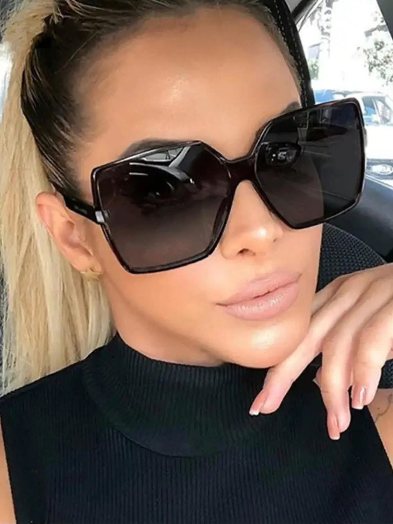 Women's Summer Elegant Oversized Square-Frame Leopard Pattern Sunglasses, Trendy Casual Shades for Everyday Wear, Fashionable Accessories for Outdoor Activities, Stylish Glasses, Fashion Eyewear