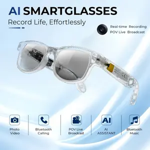 Wearable AI Smart Glasses - Bluetooth Enabled, Wireless Phone Calling, 8MP Camera, Real-Time Recording, Language Translation, Built-In Voice Assistant
