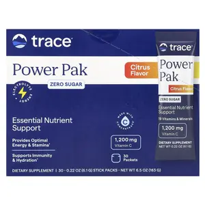 Trace Power Pak, Zero Sugar, Citrus, 30 Stick Packets, 0.22 oz (6.1 g) Each