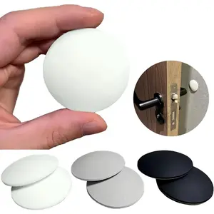 6Pcs 2'' Door Stoppers Wall Protector - Round Silicone Door Knobs Guard Wall Shield - Self Adhesive Door Handle Bumper for Walls(White, Gray, Black)