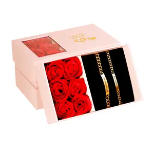 "Vous complétez moi" Engraved Adjustable Couple Bracelets Stainless Steel Custom Message Bar Bracelets for Lovers Valentine's Day Gift Hypoallergenic Jewelry Chains