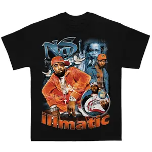 Nas Illmatic Shirt, Rapper T-Shirt, Unisex Cotton T-Shirt, Vintage Style, Trendy Clothing, For Men and Women Shirt, High Quality, Sports, Gift for Friends, Crew Neck, Street Style, Many Colors S to XL, Tiktokshop Casual Menswear
