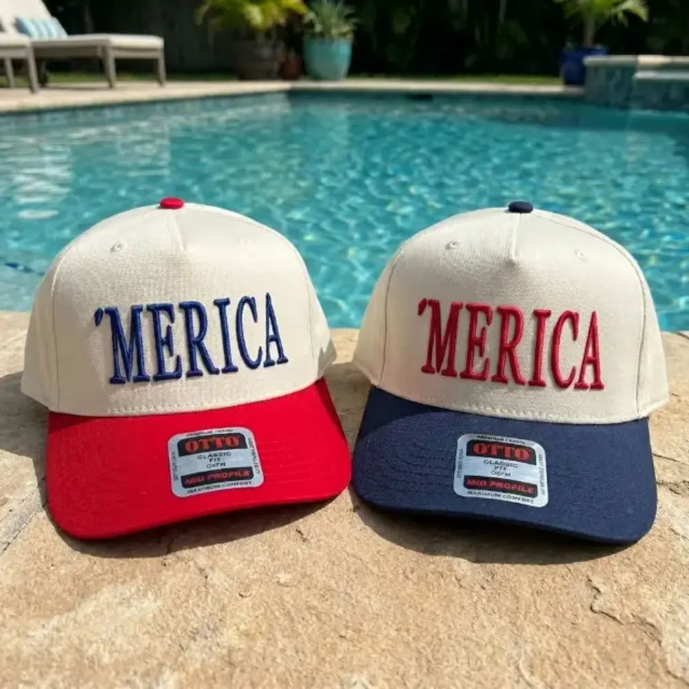 Merica Embroidered Trucker Hat, Baseball Hat, Summer Hat, Funny Trendy Trucker Snapback Hat Fourth Of July hat, 4th Of July, 250th USA Anniversary Summer Cap, 250th Birthday Of America, Perfect Gifi, For Him And Her