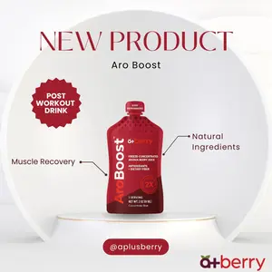 AroBoost: All-Natural Power, Superior Recovery., No Added Sugar, Midwest Aronia Berry Concentrate Shot, 2 fl oz Single-Serve Pouch