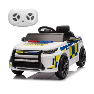 12V Kids Electric Police Car Ride-On – Remote Control, Music, Headlights, Wireless, USB – Spring Suspension, Realistic Alarm – Battery Powered Cop Car Toy for Boys & Girls Ages 4-8