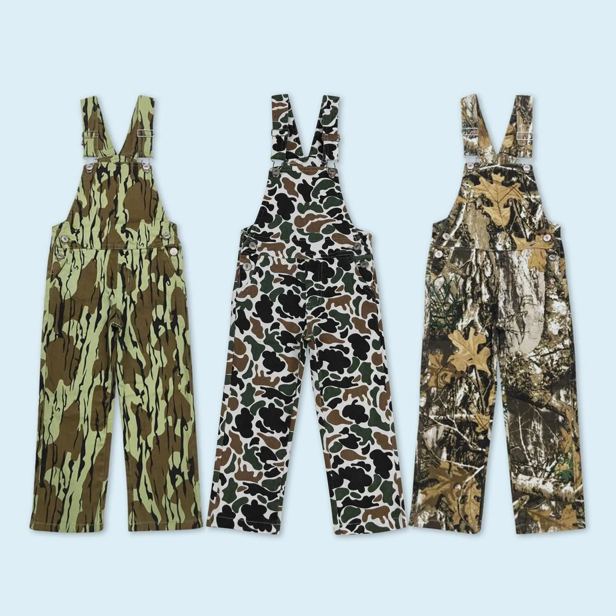 Brown camouflage gone hunting jeans overall boy denim jumpsuit