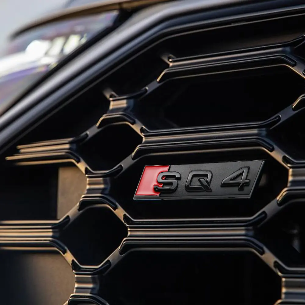 3D ABS Car Front Grille Emblem Decorative Accessories, Car Accessory, SQ Badge Auto Styling Modification For AUDI Quattro RS Sline A1 A3 A4 A5 A7 A8 Q2 Q3 Q4 Q5 Q7 Q8 S3 S4 S5 S6 S7 RS3 RS4 RS5 RS6 RS7 SQ3 SQ4 SQ5