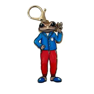 Metal Keychain Concho Frog Character Charm Fun Accessories