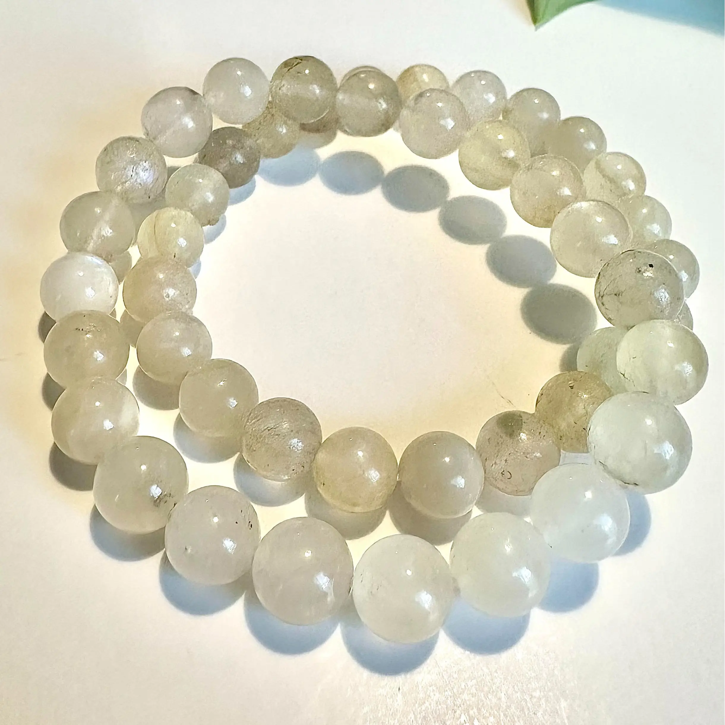 Rainbow Moonstone Beaded Bracelet for Divine Guidance, Emotional Balance, and New Beginnings