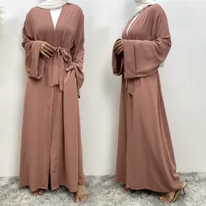 1993#  Latest Nida Materia Muslim Elegant Abayas 10 Colors