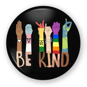 Be Kind Sign Language Pin Button, Be Kind Inclusive Message Pin Buttons - Fashion Accessories Pins, Gifts for Him & Her