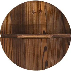 ZhenSanHuan  Wooden Wok lid/Cover Kitchen Tool, Pot Cover Lightweight Handcrafted Wooden Kitchen Accessory (32cm/12.6inch)