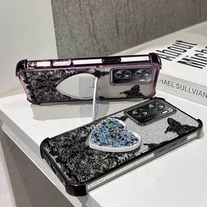 1 Piece Lace Butterfly Flower Cluster Protection Suitable For OnePlus Nord N20 SE OnePlus Nord N20 SE Flexible Phone Case Cover Featuring Stylish And Stand For Formal