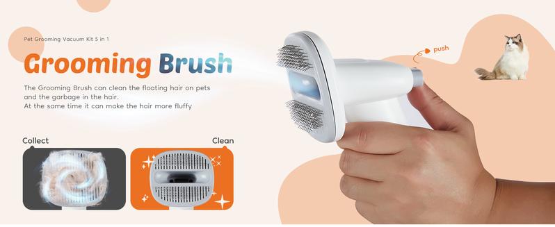 Professional Pet Grooming Vacuum Kit with 2.5L Cup, 3 Suction Modes, Cordless Clippers, 5 Groomer Tools, Low Noise Pet Hair Trimmer for Dogs, Cats