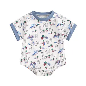 Duck Hunting Baby Clothes Infant Boys Girls Mallard Duck Romper Short Sleeve T-shirt Bodysuit Summer Casual Daily
